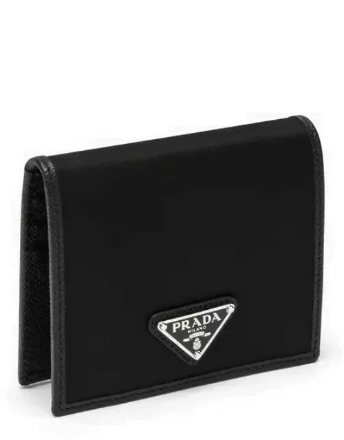 Black wallet in nylon e Saffiano