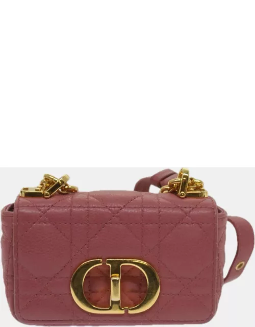Dior Pink Leather CARO shoulder bag