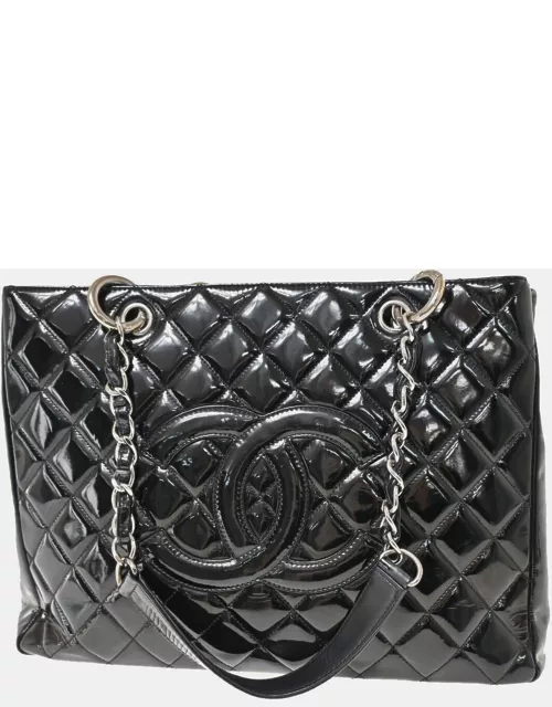 Chanel Black Patent Leather Grand shopping shoulder bag
