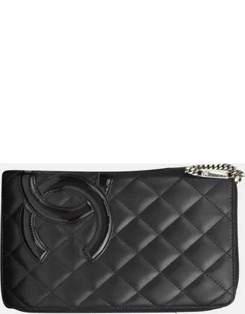 Chanel Black Leather Cambon wallet
