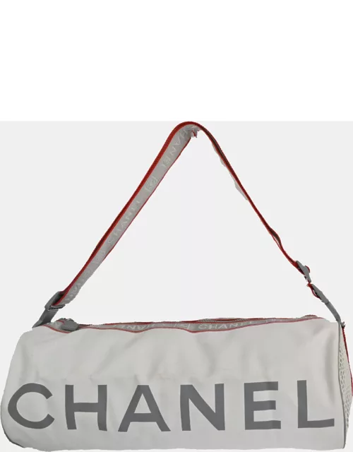Chanel White Synthetic Sport line shoulder bag