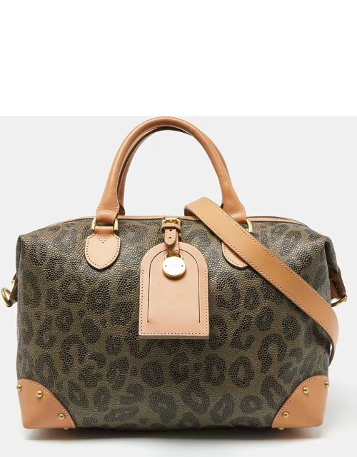 Mulberry Multicolor Leopard Print Coated Canvas and Leather Boston Bag