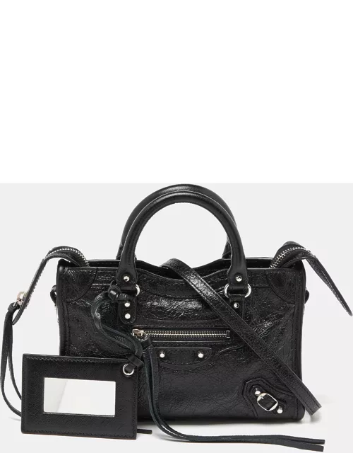 Balenciaga Black Leather Nano Classic City Bag
