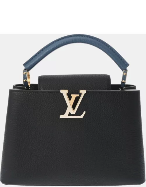 Louis Vuitton Black Leather Medium Capucines Top Handle Bag