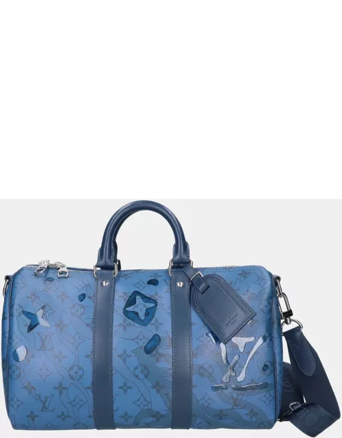 Louis Vuitton Limited Edition Aquagarden Monogram Canvas 35 Keepall Bandouliere Bag Duffel Bag