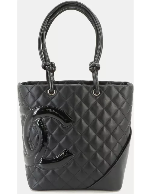 Chanel Black Leather Small Cambon Ligne Tote Bag