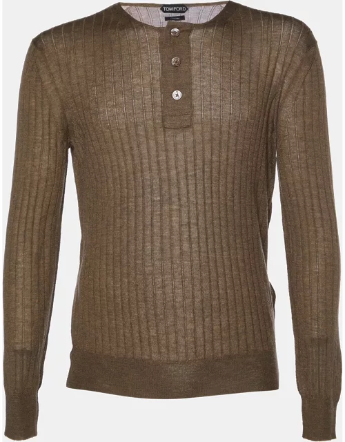 Tom Ford Brown Cashmere Knit Long Sleeve T-Shirt