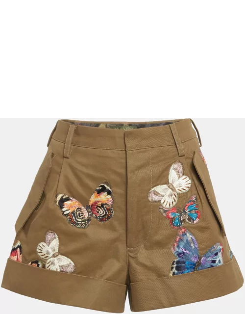 Valentino Green Embroidered Cotton Shorts