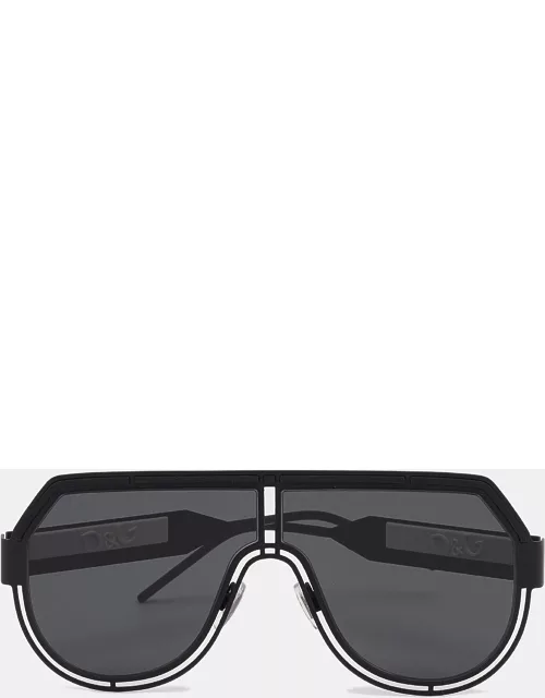 Dolce & Gabbana Matte Black/White DG2231 Shield Sunglasse