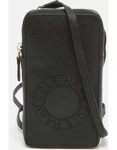 Cole Haan Black Leather Phone Holder Crossbody Bag