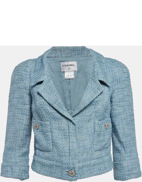 Chanel Light Blue Tweed Jacket