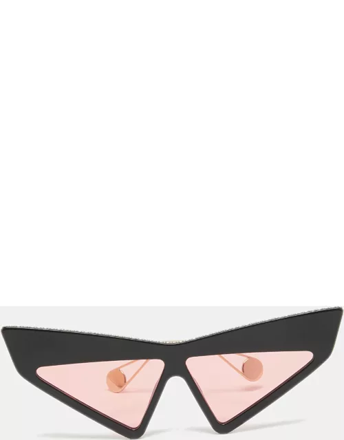 Gucci Black/Pink GG0430S Crystals Embellished Geometric Sunglasse