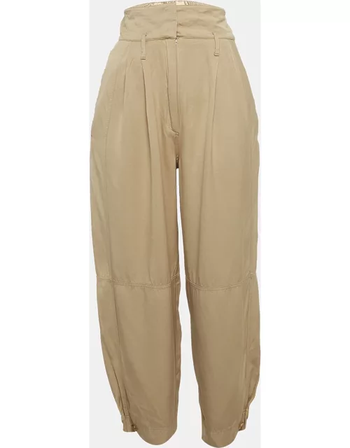 Givenchy Green Crepe High-Waisted Tapered Military Trousers