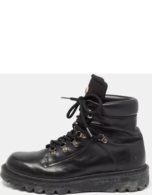 Moncler Black Lace Up Ankle Boot