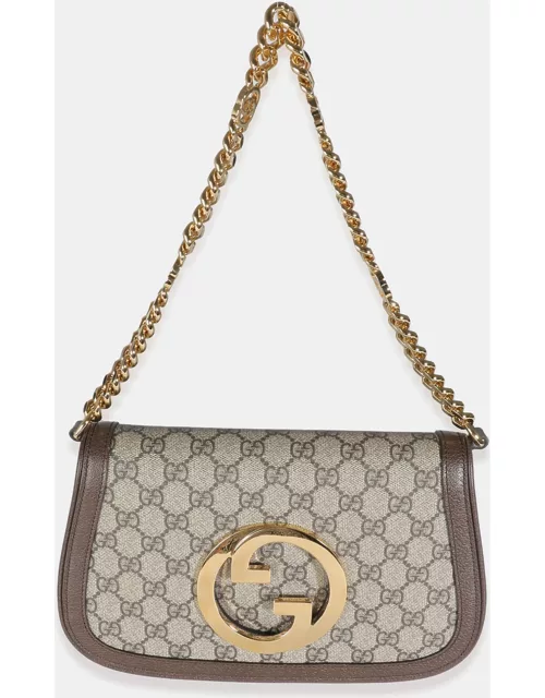 Gucci Beige GG Supreme Canvas and Leather Blondie Shoulder Bag