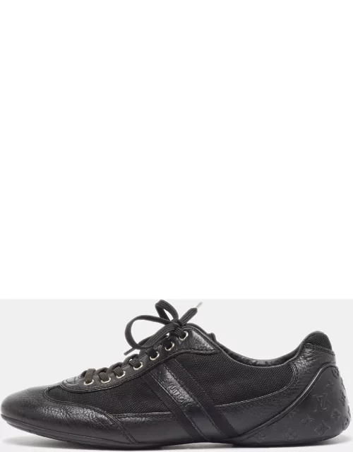 Louis Vuitton Black Leather and Nylon Low Top Sneaker
