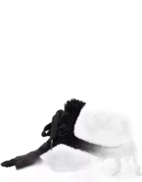 Chanel Black/White Shearling High Top Sneaker