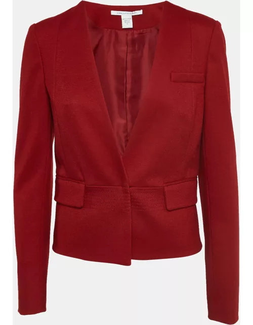 Diane Von Furstenberg Red Wool Single Breasted Blazer