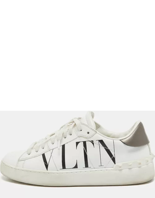 Valentino White Leather VLTN Open Sneaker