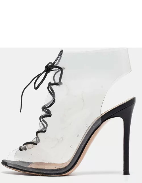 Gianvito Rossi Black PVC and Leather Helmut Bootie