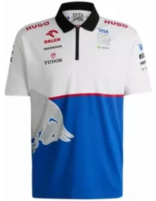 Colour-blocked fanwear polo shirt with special branding- White Men's HUGO x RB