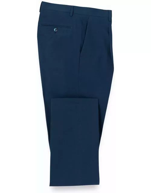 Cotton Stretch Seersucker Single Pleat Suit Pant