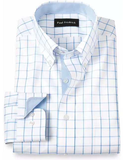 Comfort Stretch Non-iron Check Dress Shirt With Contrast Tri