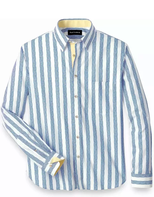 Cotton Stripe Print Casual Shirt