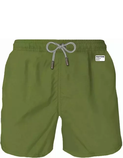 MC2 Saint Barth Man Military Green Swim Shorts Pantone Special Edition