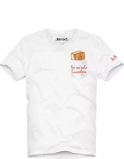 MC2 Saint Barth Man T-shirt With Cucciolone Embroidery Algida® Special Edition