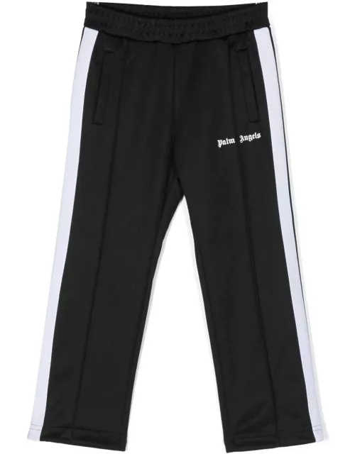Palm Angels Black Track Trousers With Logo