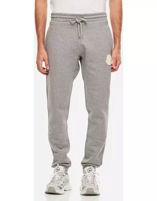 Moncler Grey Slim Fit Joggers With Logo Patch