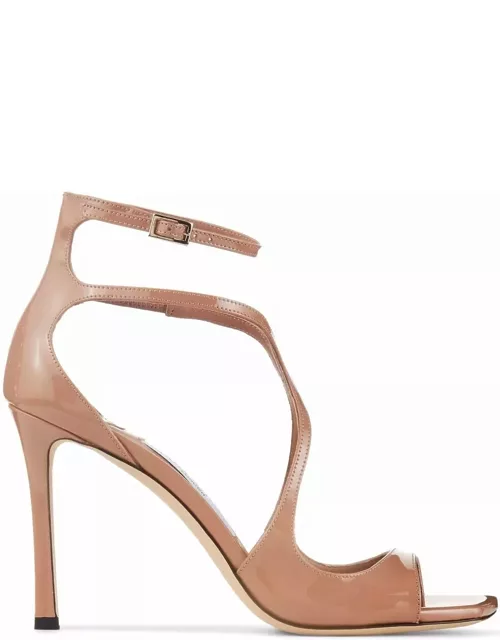 Jimmy Choo Azia Sandals In Pastel Pink Patent Leather