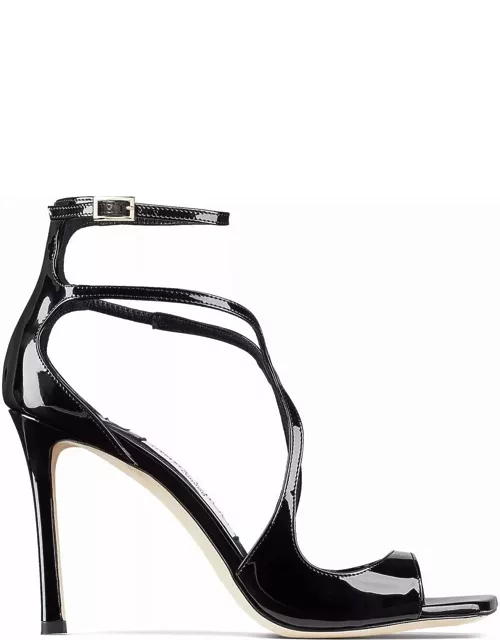 Jimmy Choo Azia Sandals In Black Patent Leather