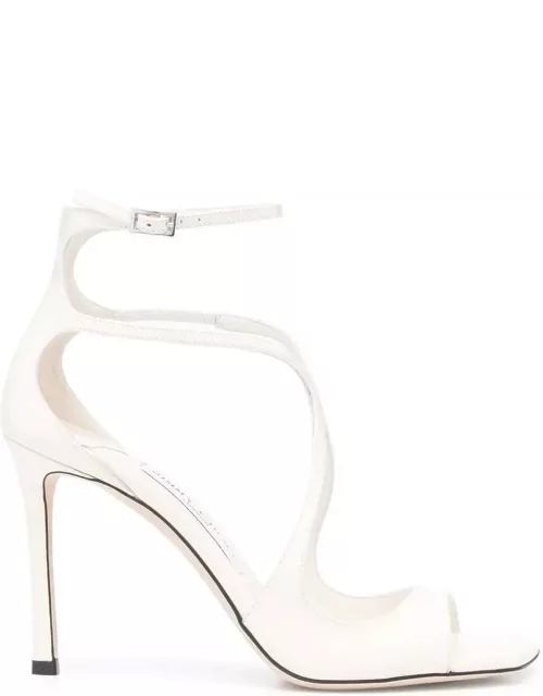 Jimmy Choo Azia Sandals In Milk White Patent Leather