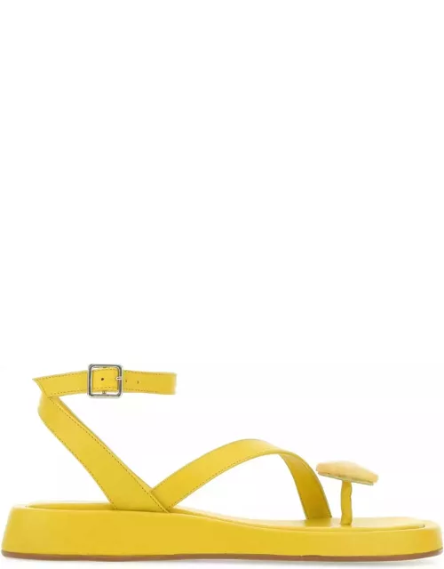 GIA BORGHINI Yellow Leather Rosie 18 Thong Sandal