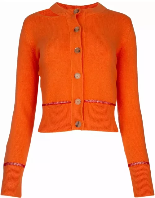 Alexander McQueen Orange Wool Cardigan