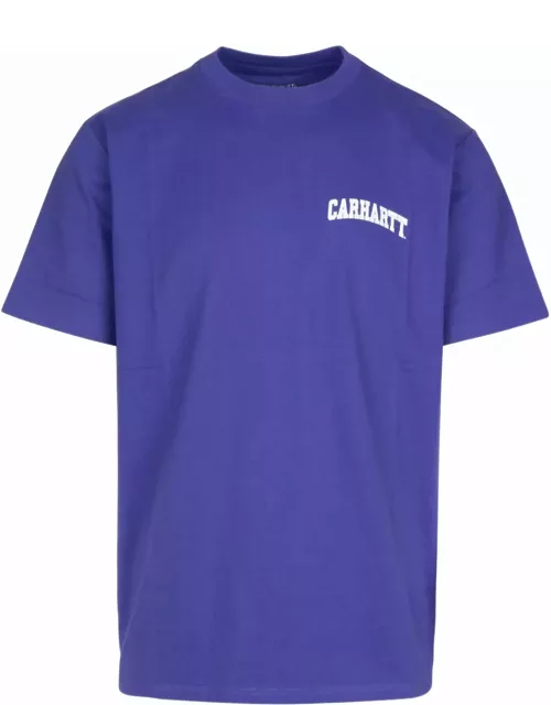 Carhartt Purple Cotton S/s University Script T-shirt