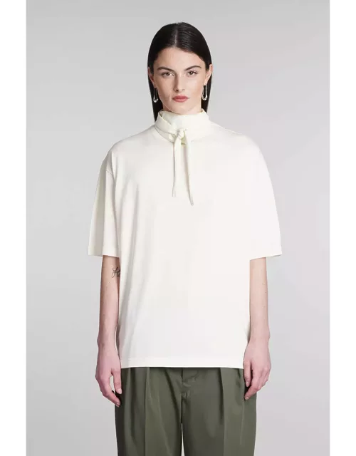 Lemaire T-shirt In Beige Cotton