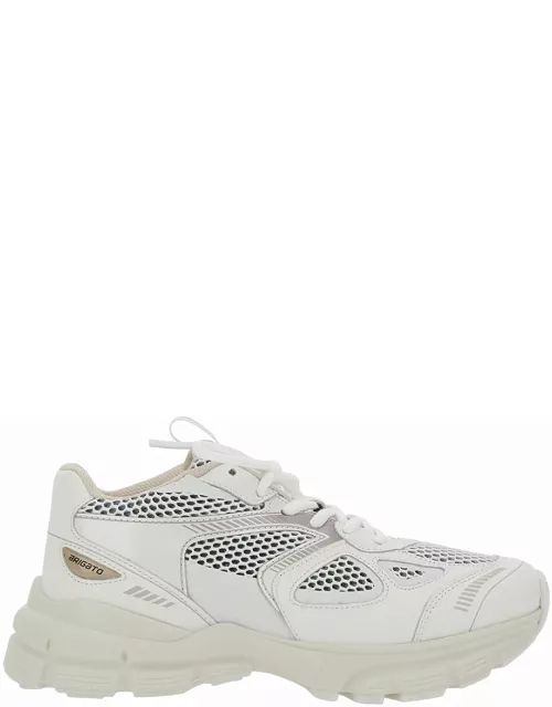 Axel Arigato marathon Runner White Low Top Sneakers With Reflective Details In Leather Blend Woman