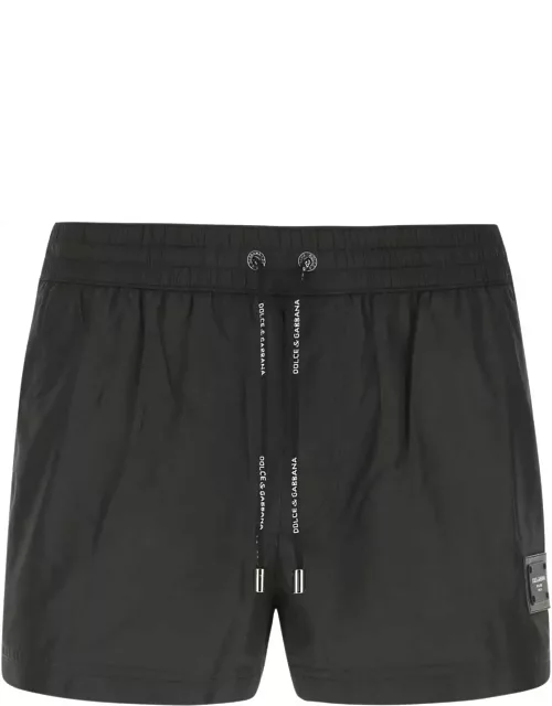 Dolce & Gabbana Black Polyester Swimming Short