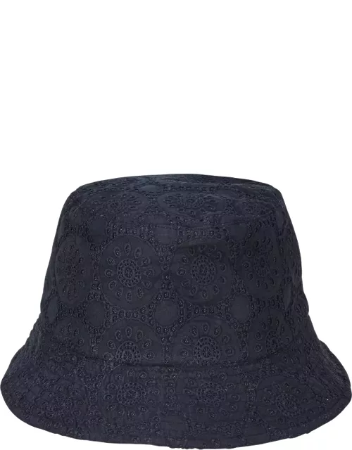 Unisex Cotton Bucket Hat Broderies Anglaises - Hat - Betty - Black