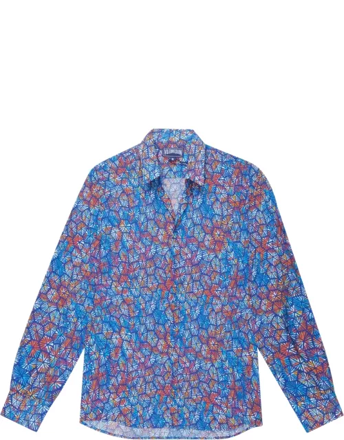 Unisex Cotton Voile Lightweight Shirt Carapaces Multicolores - Shirt - Caracal - Blue