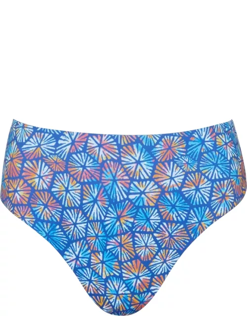 Women High Waist Bikini Bottom Carapaces Multicolores - Swimming Trunk - Lake - Blue