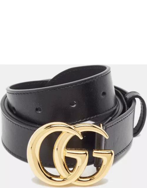 Gucci Black Leather GG Marmont Belt 85 C