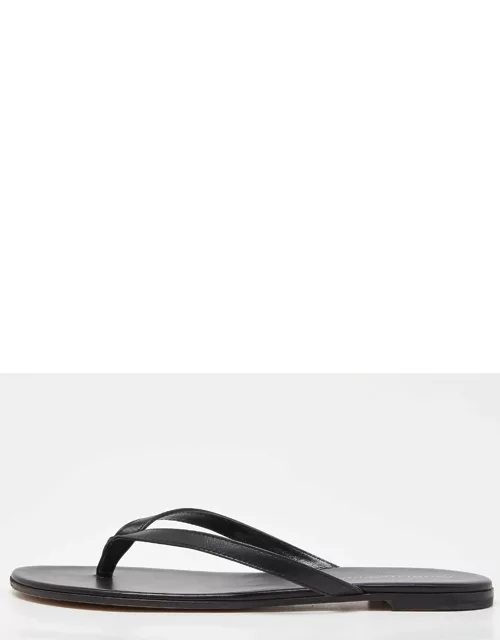 Gianvito Rossi Black Leather Thong Flats Slide