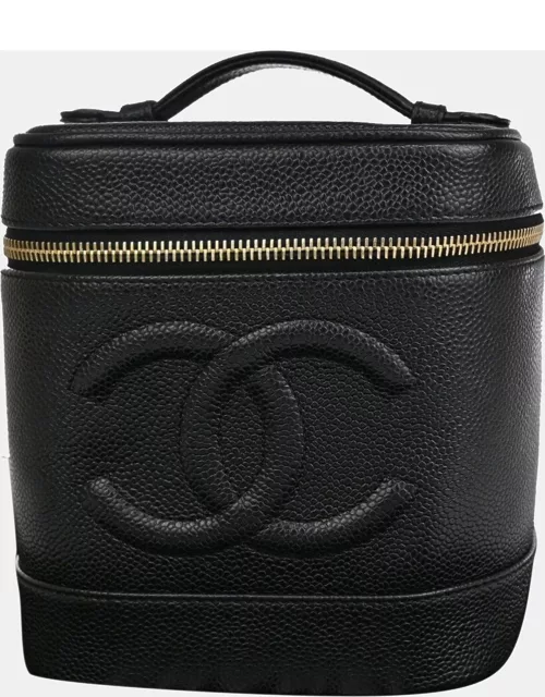 Chanel Black Leather Vanity clutch