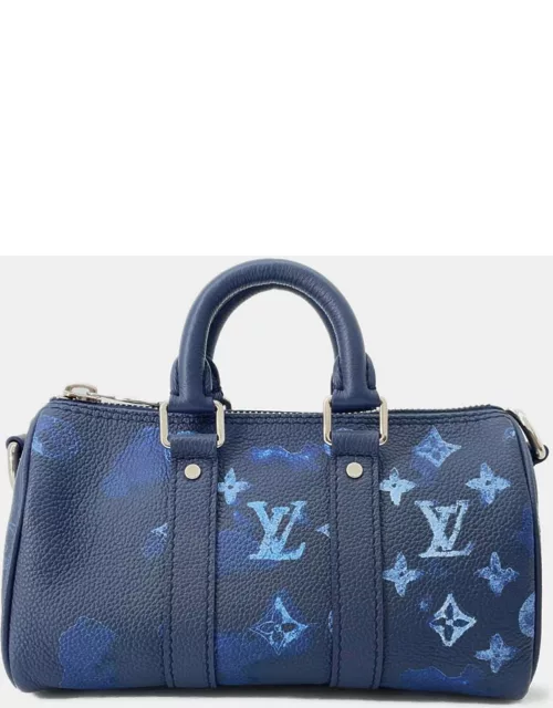 Louis Vuitton Navy Blue Taurillon Leather XS Ink Watercolor Keepall Duffel Bag