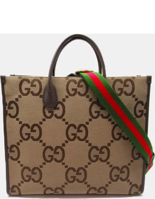 Gucci Brown Canvas Jumbo GG Canvas Tote Bag
