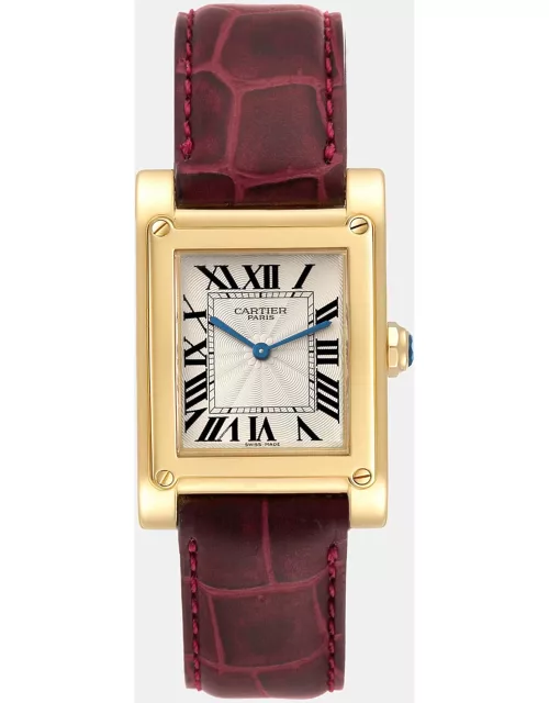 Cartier Tank a Vis Privee CPCP Collection Yellow Gold Men's Watch 27 m